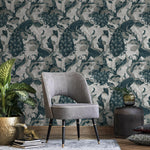 Floral Wallpaper Peacock Wallpaper Peel and Stick and Traditional Wallpaper - E127