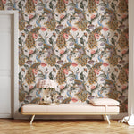 Floral Wallpaper Peacock Wallpaper Peel and Stick and Traditional Wallpaper - E129