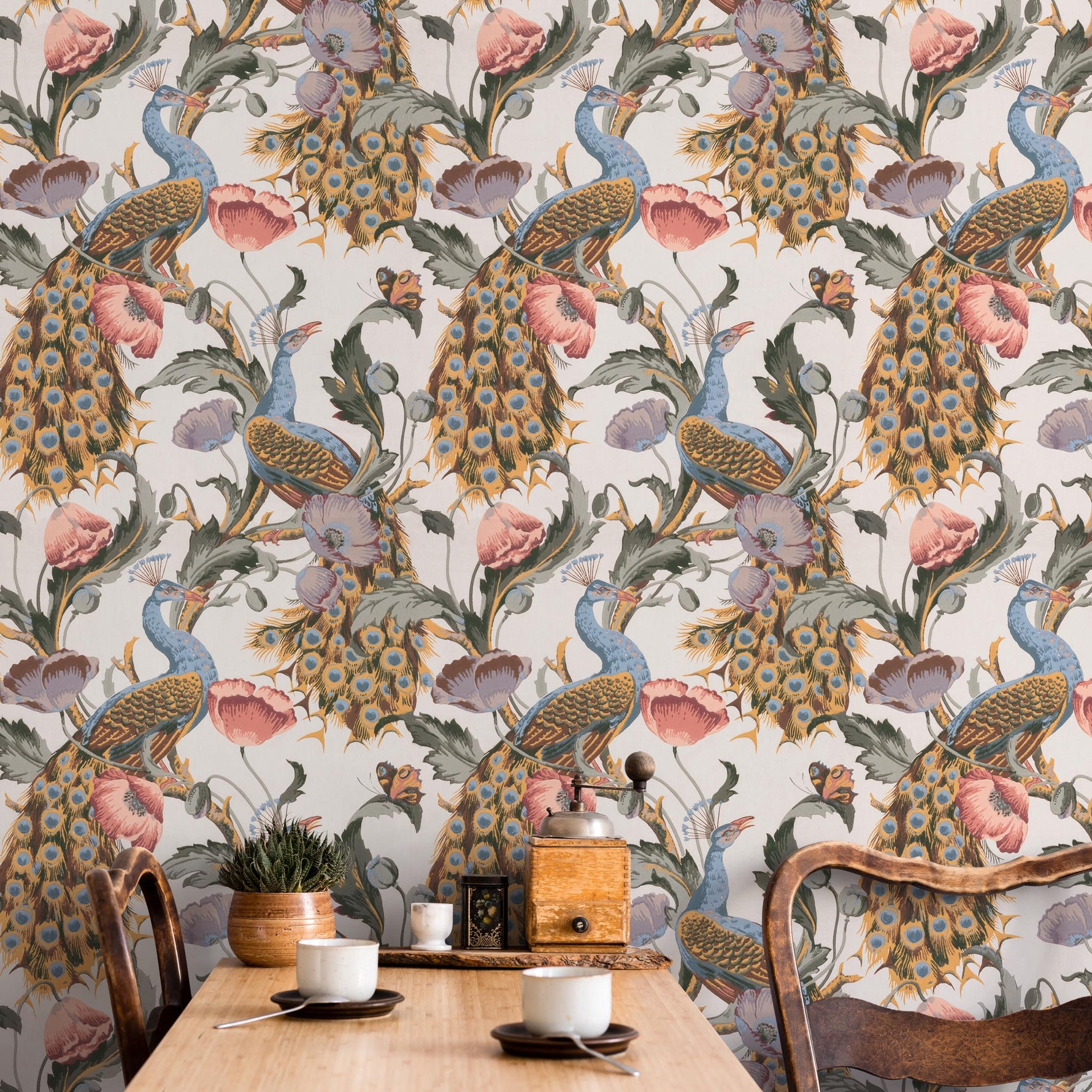 Floral Wallpaper Peacock Wallpaper Peel and Stick and Traditional Wallpaper - E129