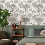 Retro Vintage French Toile de Jouy Wallpaper, Print Wall Decor - E123 A