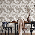 Retro Vintage French Toile de Jouy Wallpaper, Print Wall Decor - E123 A