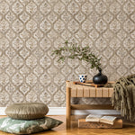 Vintage damask wallpaper, Victorian home decor for aesthetic room decor - E125 B