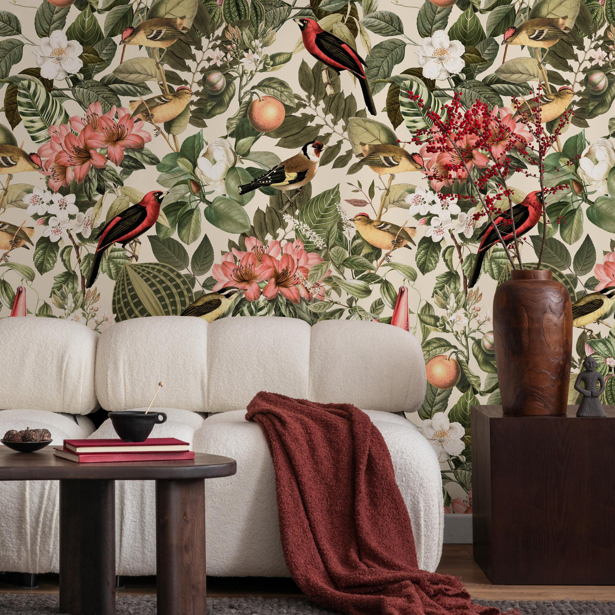Botanical Removable Wallpaper, Nature Colors Wall Mural - E100 B