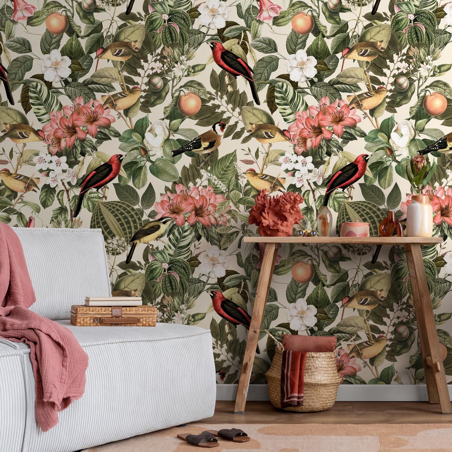 Botanical Removable Wallpaper, Nature Colors Wall Mural - E100 B