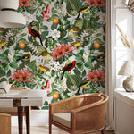 Botanical Removable Wallpaper, Nature Colors Wall Mural - E107 B