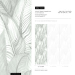 Light Sage Green Palm Leaves Wallpaper, Subtle Design Palm Leaf Wallpaper, Botanical Peel and Stick or Traditional material - E029