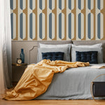 Abstract retro wallpaper, removable wall decal with retro round style, colorful background - Peel and stick - E038