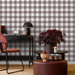 Gingham removable wallpaper, Buffalo check plaid, Self adhesive and traditional wallpaper - E082