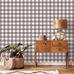 Gingham removable wallpaper, Buffalo check plaid, Self adhesive and traditional wallpaper - E082