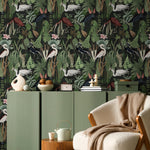 Heron Wallpaper, Peel and Stick Heron Wallpaper, Peel and Stick Wallpaper, Removable Botanical Wallpaper, Wallpaper - E114 A
