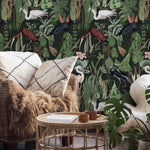 Heron Wallpaper, Peel and Stick Heron Wallpaper, Peel and Stick Wallpaper, Removable Botanical Wallpaper, Wallpaper - E114 A