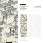 Retro Vintage French Toile de Jouy Wallpaper, Print Wall Decor - E120 D
