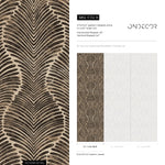 Art Deco Wallpaper Featuring a Wavy Plume Pattern in Black and Beige - E132 B