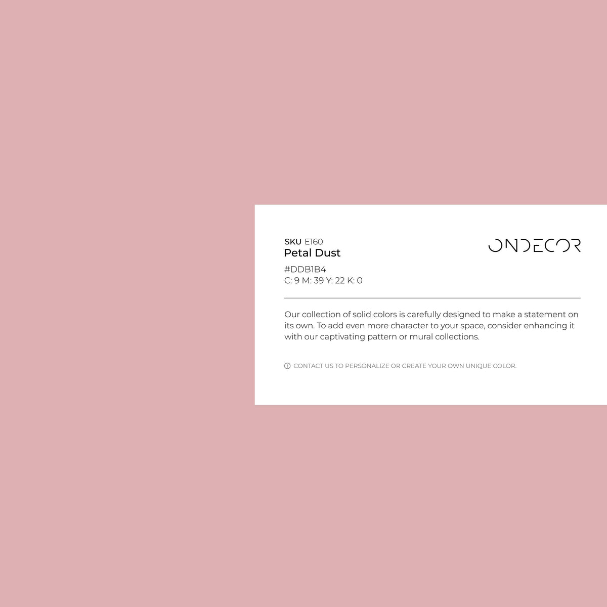 Petal Dust Wallpaper / Solid Color / A Minimalist Wall Covering in Dusty Rose Pink - E160