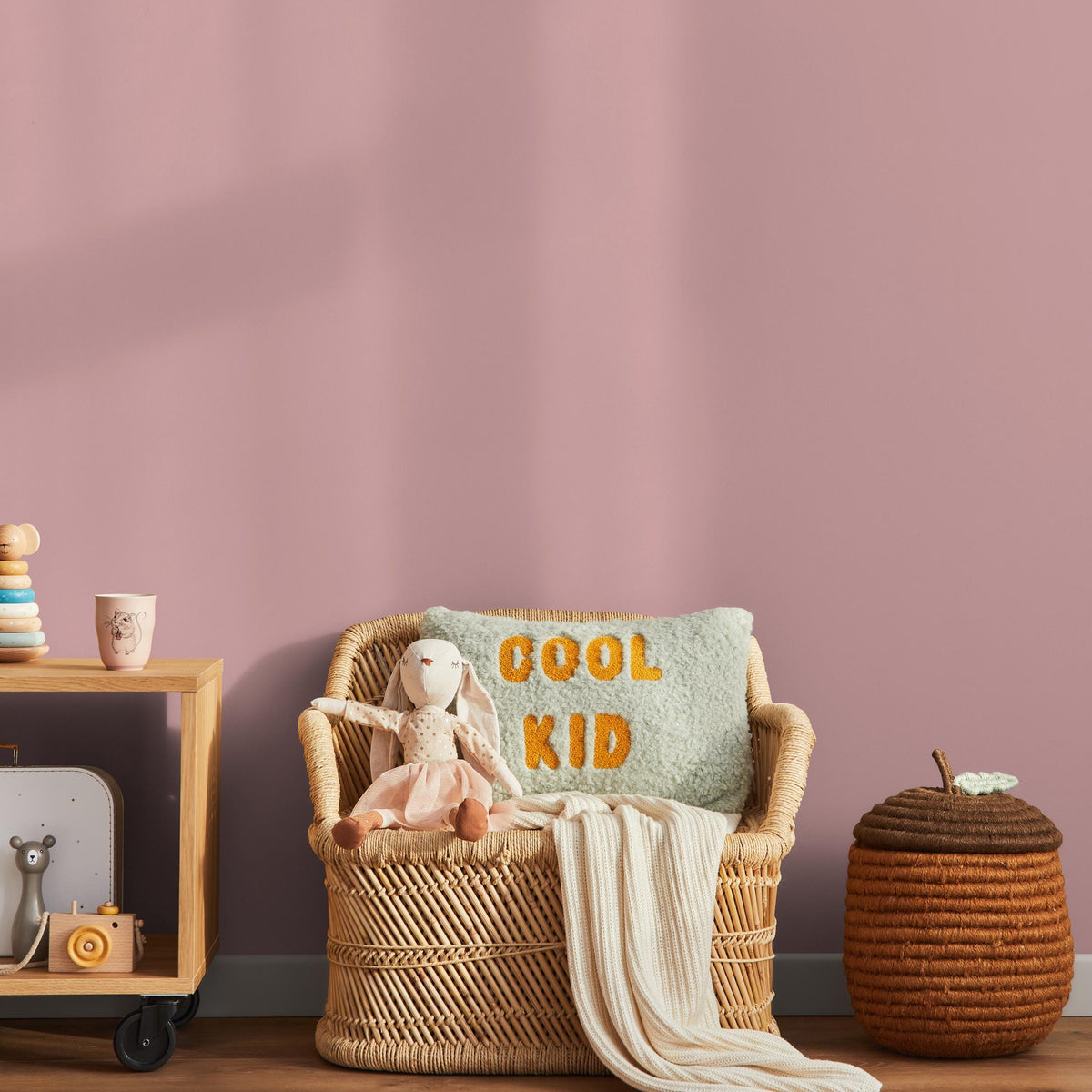 Petal Dust Wallpaper / Solid Color / A Minimalist Wall Covering in Dusty Rose Pink - E160