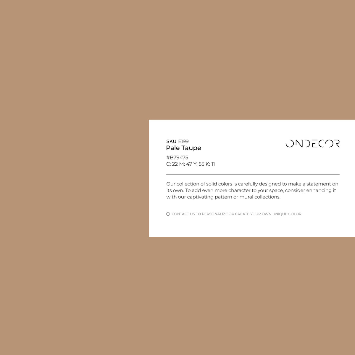 Pale Taupe Wallpaper / Solid Color / A Minimalist Wall Covering in a Warm Earthy Beige - E199