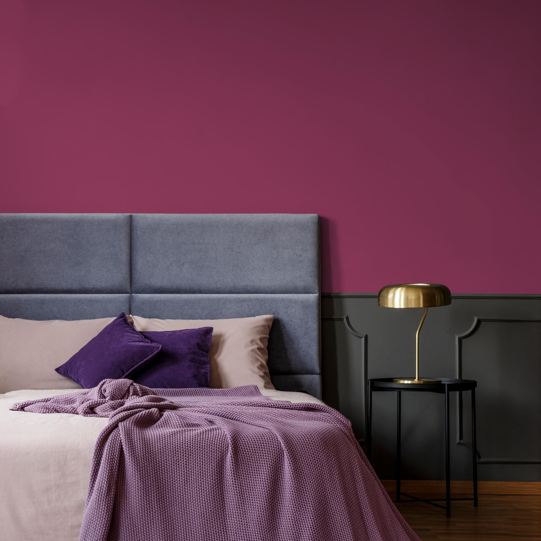 Velvet Bloom Wallpaper / Solid Color / Available in Deep Magenta Pink - E155