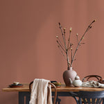 Clay Blush Wallpaper / Solid Color with a Warm Earthy Tone in Muted Terracotta and Dusty Peach - E157