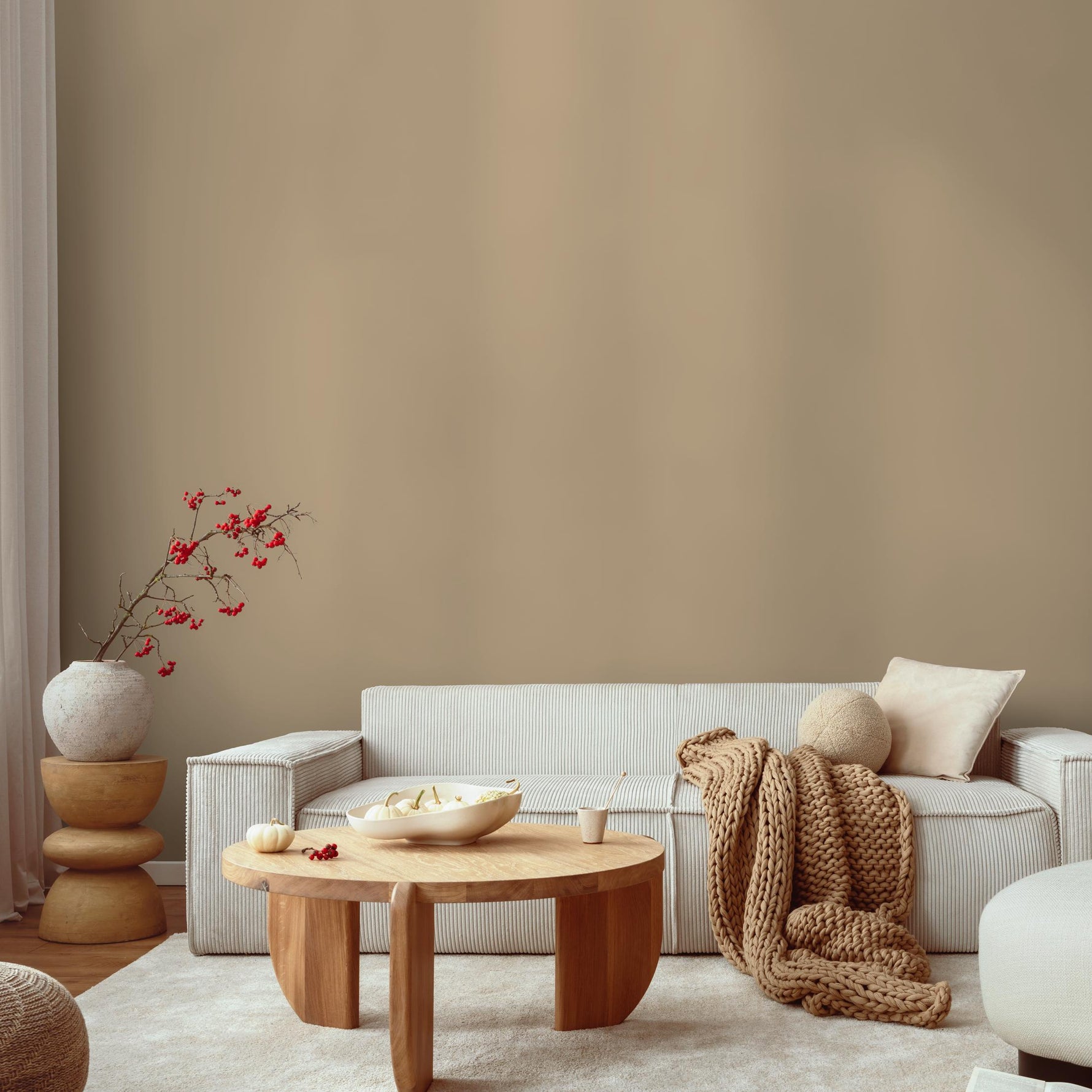 Golden Sand Wallpaper / Solid Color / Available in Warm Beige and Light Taupe - E184