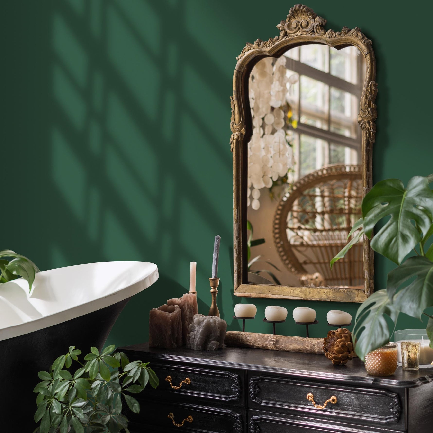 Greenwood Wallpaper / Solid Color / Available in a Deep Forest Green - E195