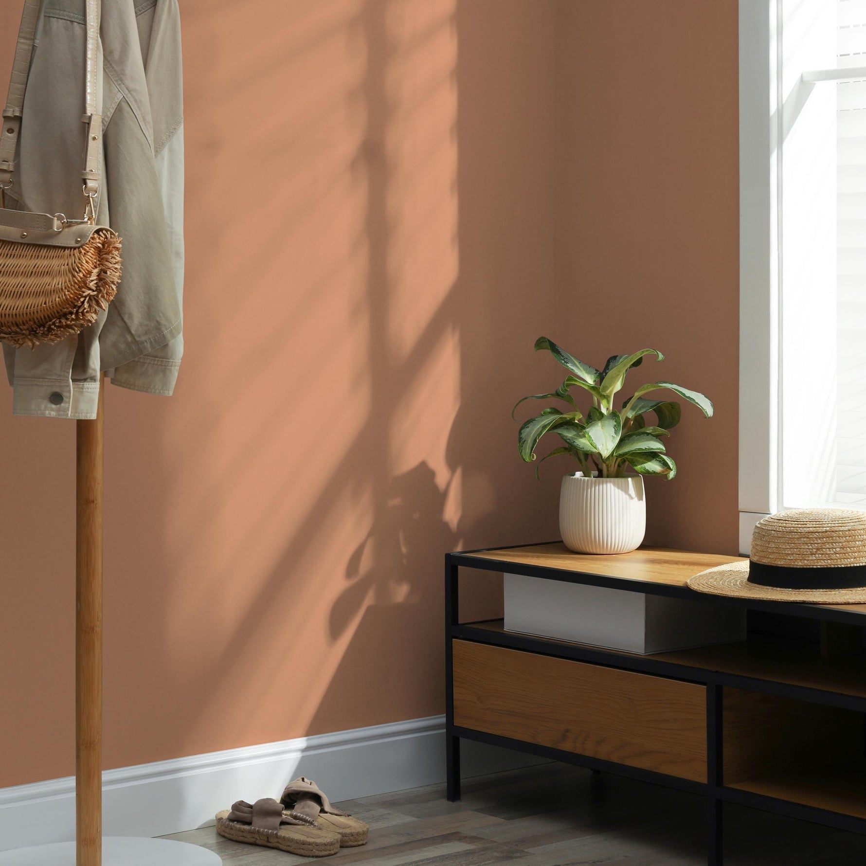 Pumpkin Clay Wallpaper / Solid Color / A Warm Earth Tone in Burnt Orange and Terracotta - E158