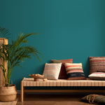 Teal Stone Wallpaper / Solid Color Removable Wallpaper for a Modern Minimalist Accent Wall in Rich Blue-Green - E174