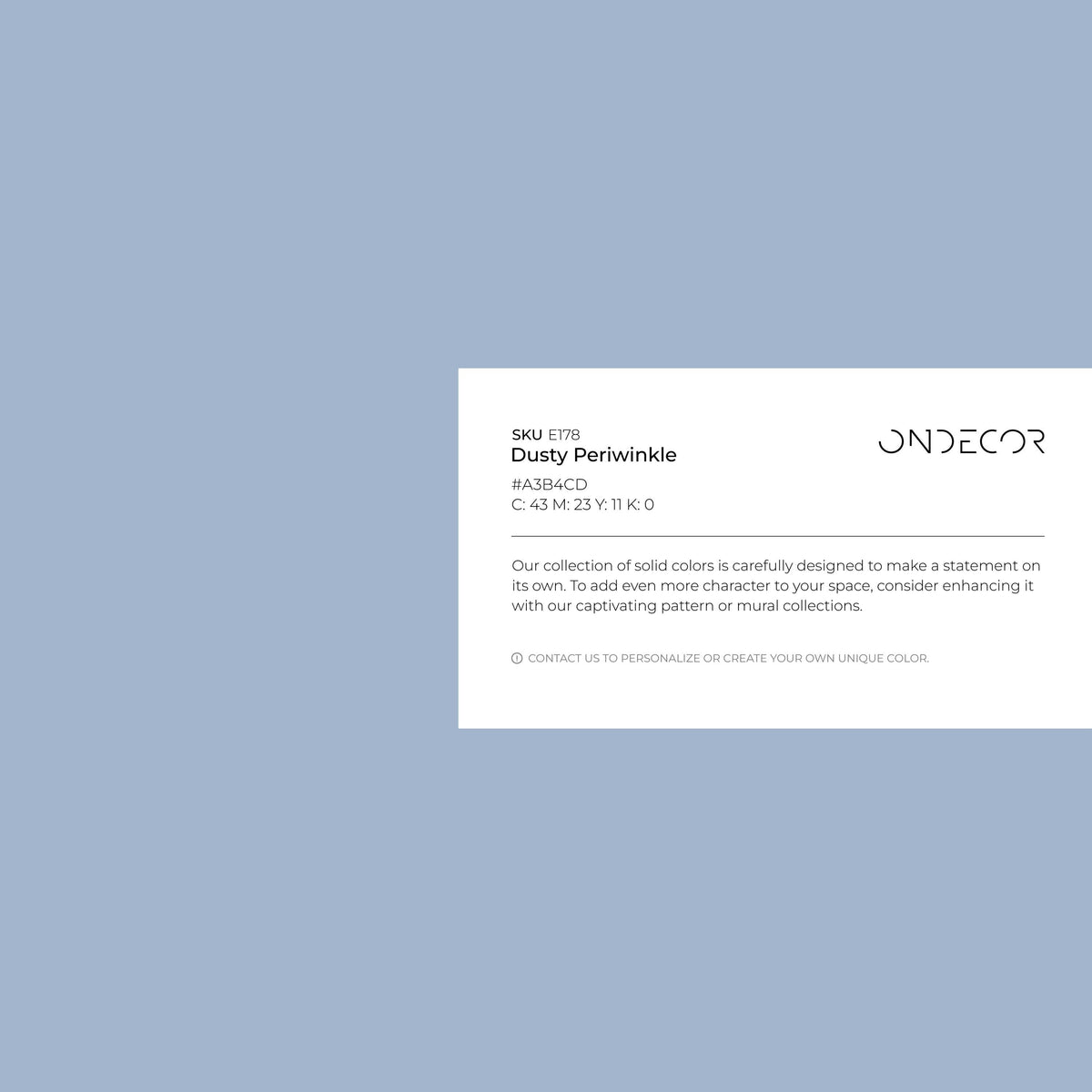 Dusty Periwinkle Wallpaper / Solid Color / A Modern Minimalist Design in a Muted Periwinkle Blue - E178