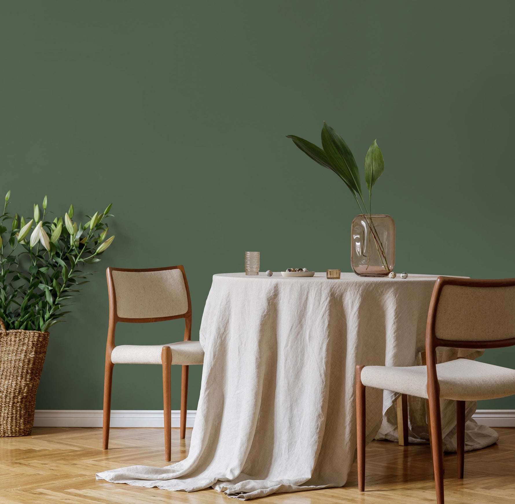 Olive Taupe Wallpaper / Solid Color / Available in Muted Olive Green and Taupe - E191