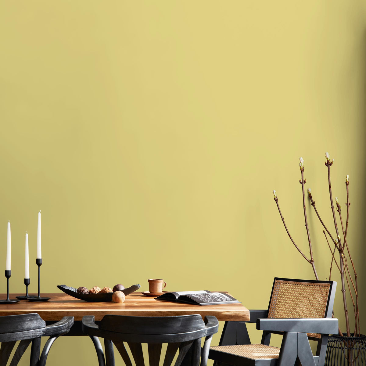 Golden Flax Wallpaper / Solid Color / Available in Warm Yellow and Pale Gold - E202
