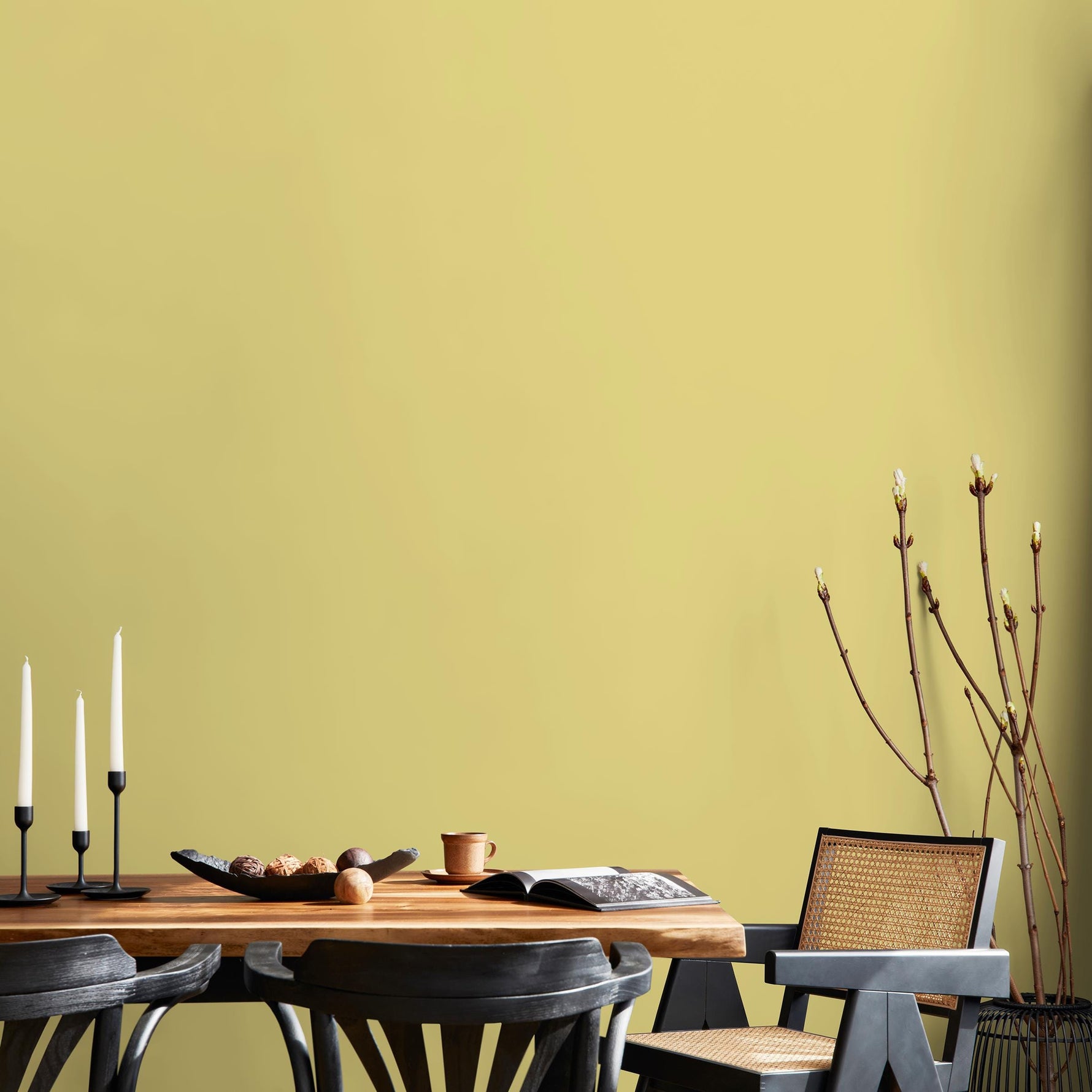Golden Flax Wallpaper / Solid Color / Available in Warm Yellow and Pale Gold - E202