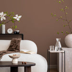 Claywood Wallpaper / Solid Color / Rustic Earthy Wall Mural in a Warm Mocha Brown - E143