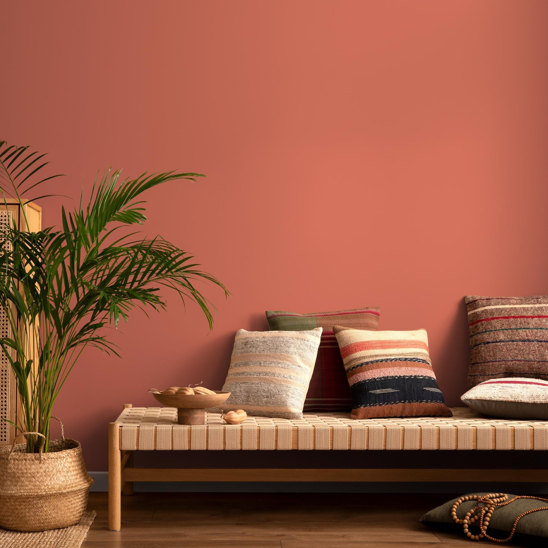 Coral Spice Wallpaper / Solid Color in a Warm Terracotta Orange Hue - E159