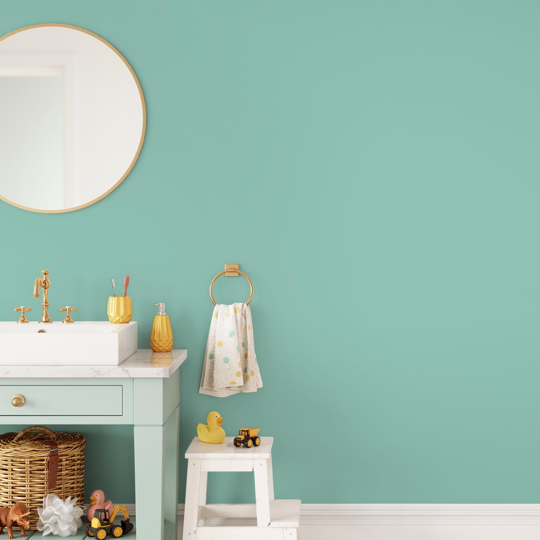 Mint Aqua Wallpaper / Solid Color Removable Wall Mural for a Modern Minimalist Style in Light Teal Green - E171