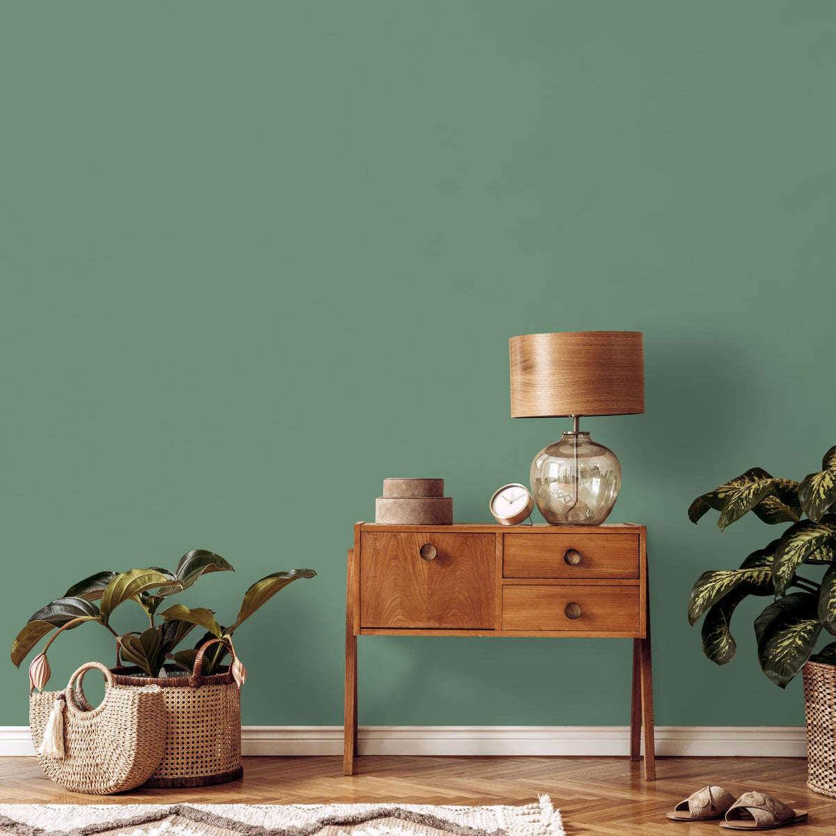 Quiet Laurel Wallpaper / Solid Color / Featuring a Muted Sage Green - E193