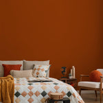 Spiced Ochre Wallpaper / Solid Color / Modern Minimalist Style in Warm Terracotta and Burnt Orange - E149