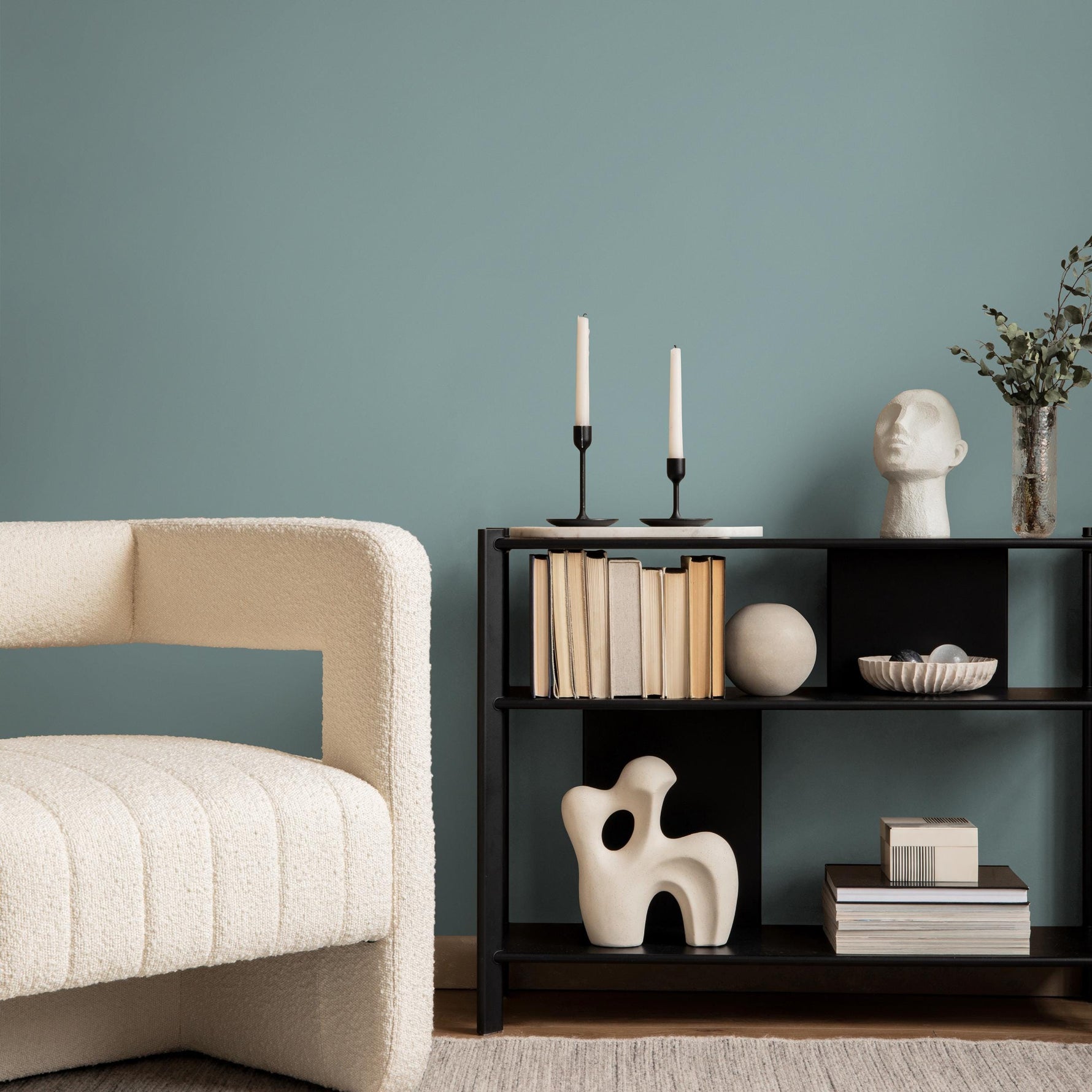 Seafoam Blue Wallpaper / Solid Color / A Minimalist Design in a Calming Dusty Blue - E172