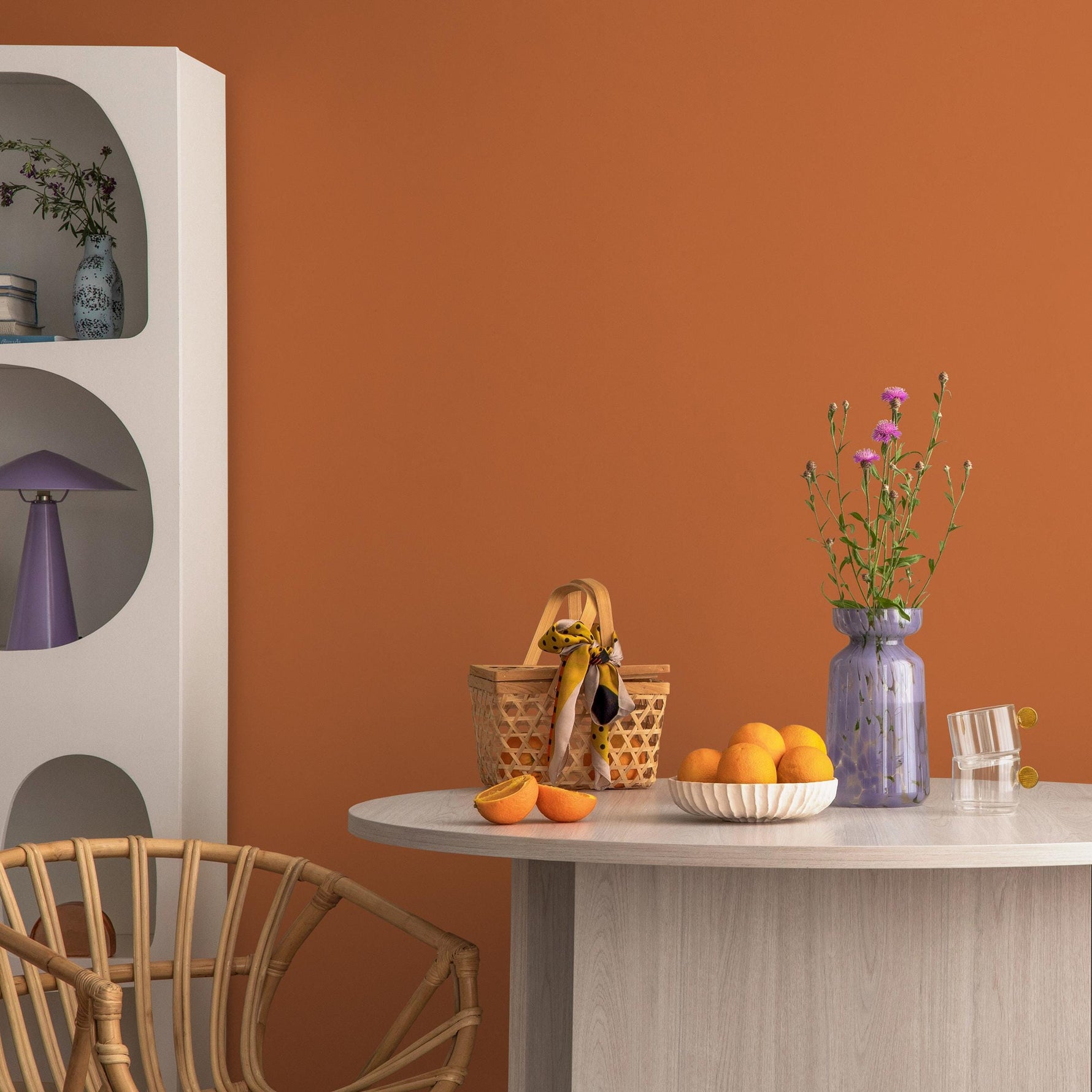 Sunbaked Orange Wallpaper / Solid Color / A Modern Minimalist Design in a Warm Terracotta and Clay Hue - E148