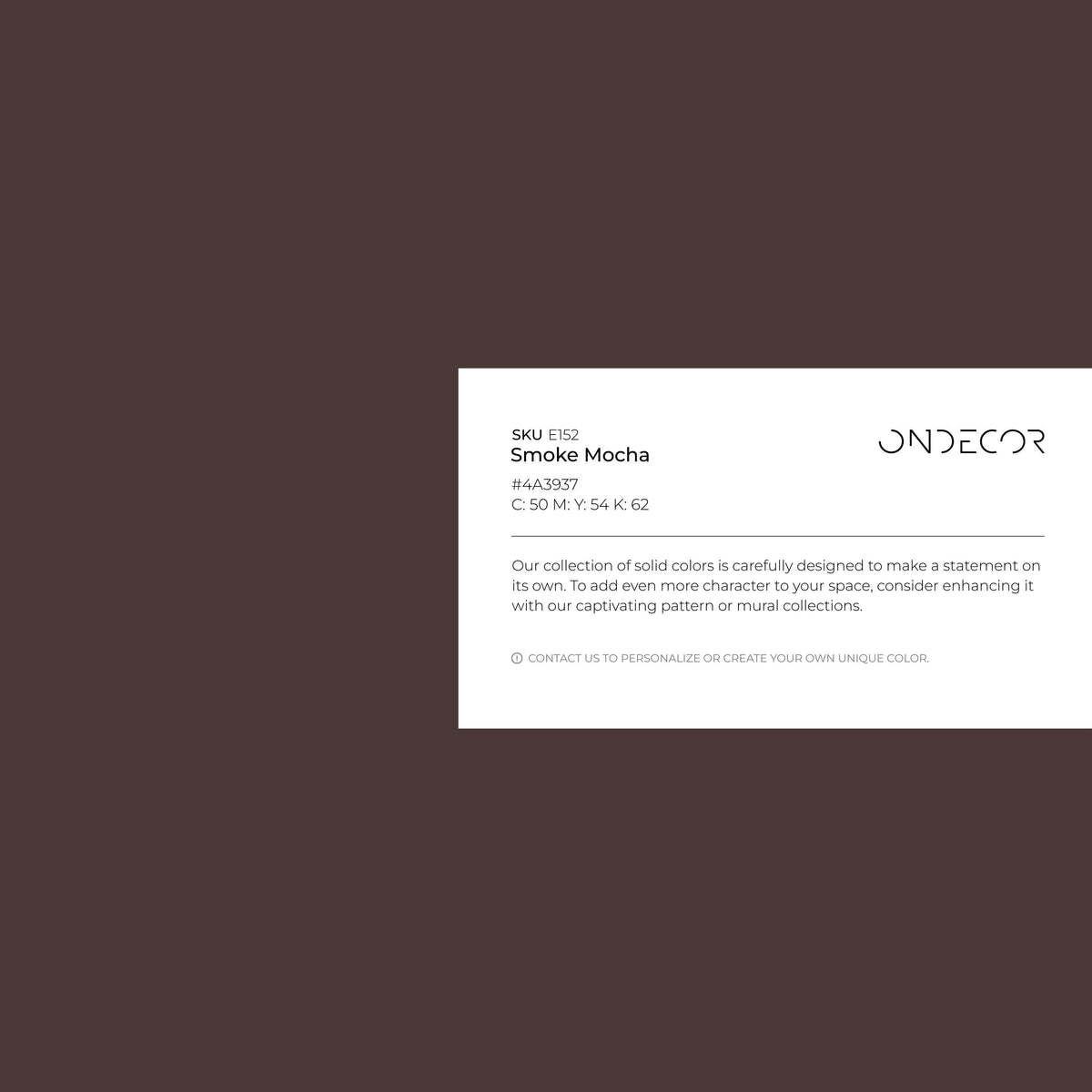 Smoke Mocha Wallpaper / Solid Color / Warm Neutral Accent in Muted Brown and Gray Tones - E152