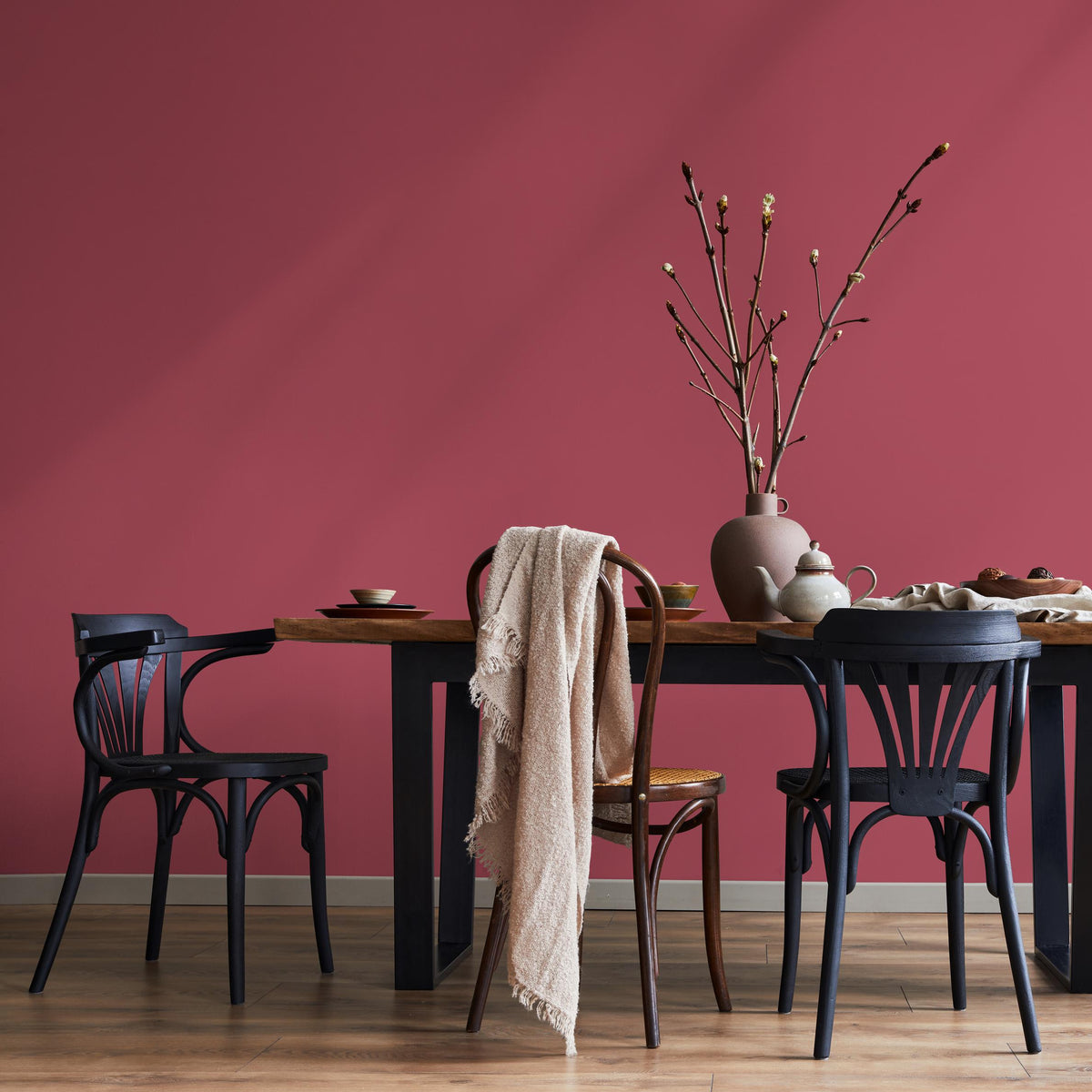 Pomegranate Dust Wallpaper / Solid Color / Available in Dusty Rose and Brick Red - E209