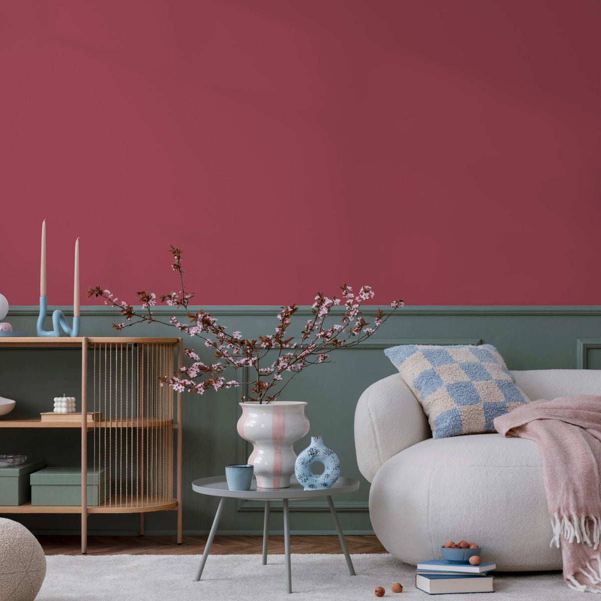 Pomegranate Dust Wallpaper / Solid Color / Available in Dusty Rose and Brick Red - E209