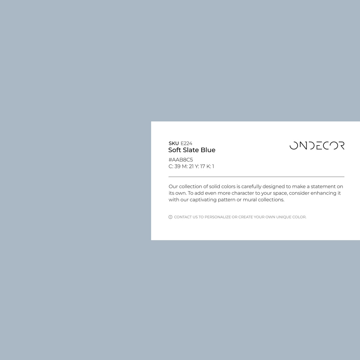 Soft Slate Blue Wallpaper / Solid Color / A Modern Minimalist Design in a Muted Blue-Grey - E224