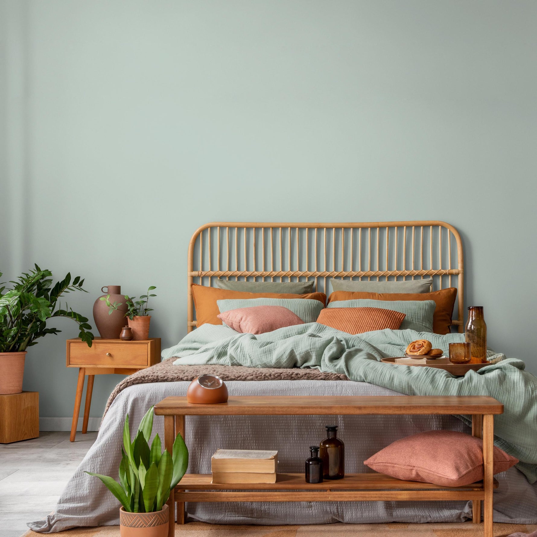 Misty Mint Wallpaper / Solid Color / A Minimalist Design in Soft Pastel Green - E228