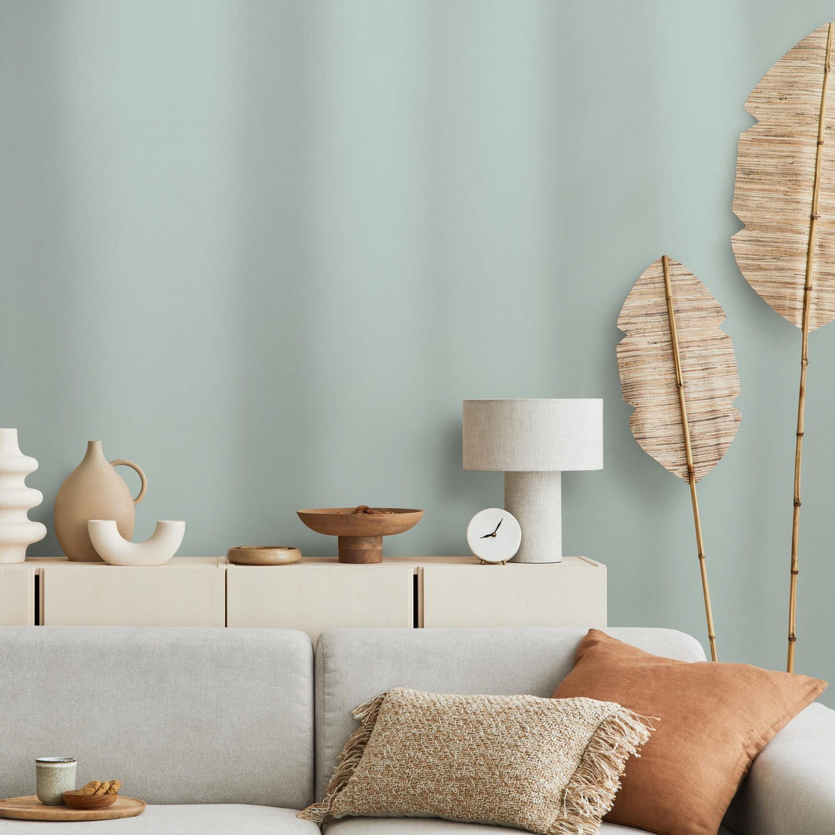 Misty Mint Wallpaper / Solid Color / A Minimalist Design in Soft Pastel Green - E228