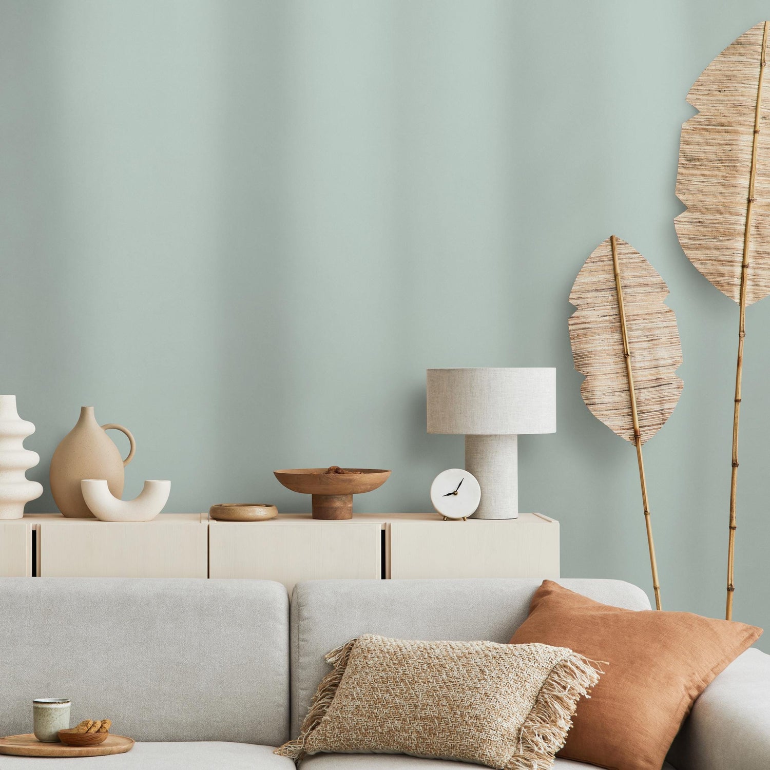 Misty Mint Wallpaper / Solid Color / A Minimalist Design in Soft Pastel Green - E228