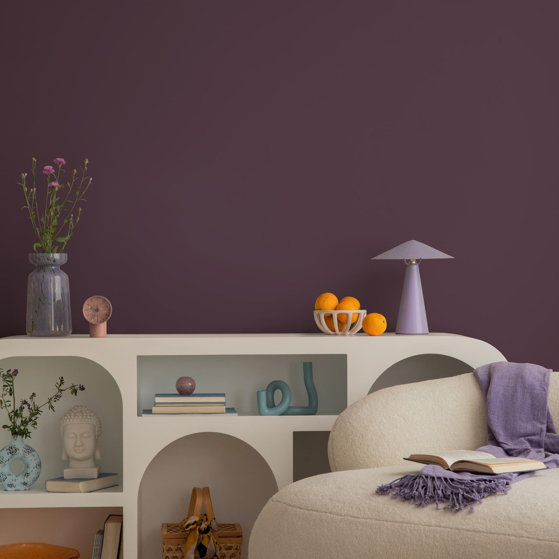 Eggplant Wallpaper / Solid Color, A Moody and Modern Accent in a Deep Plum Purple - E219