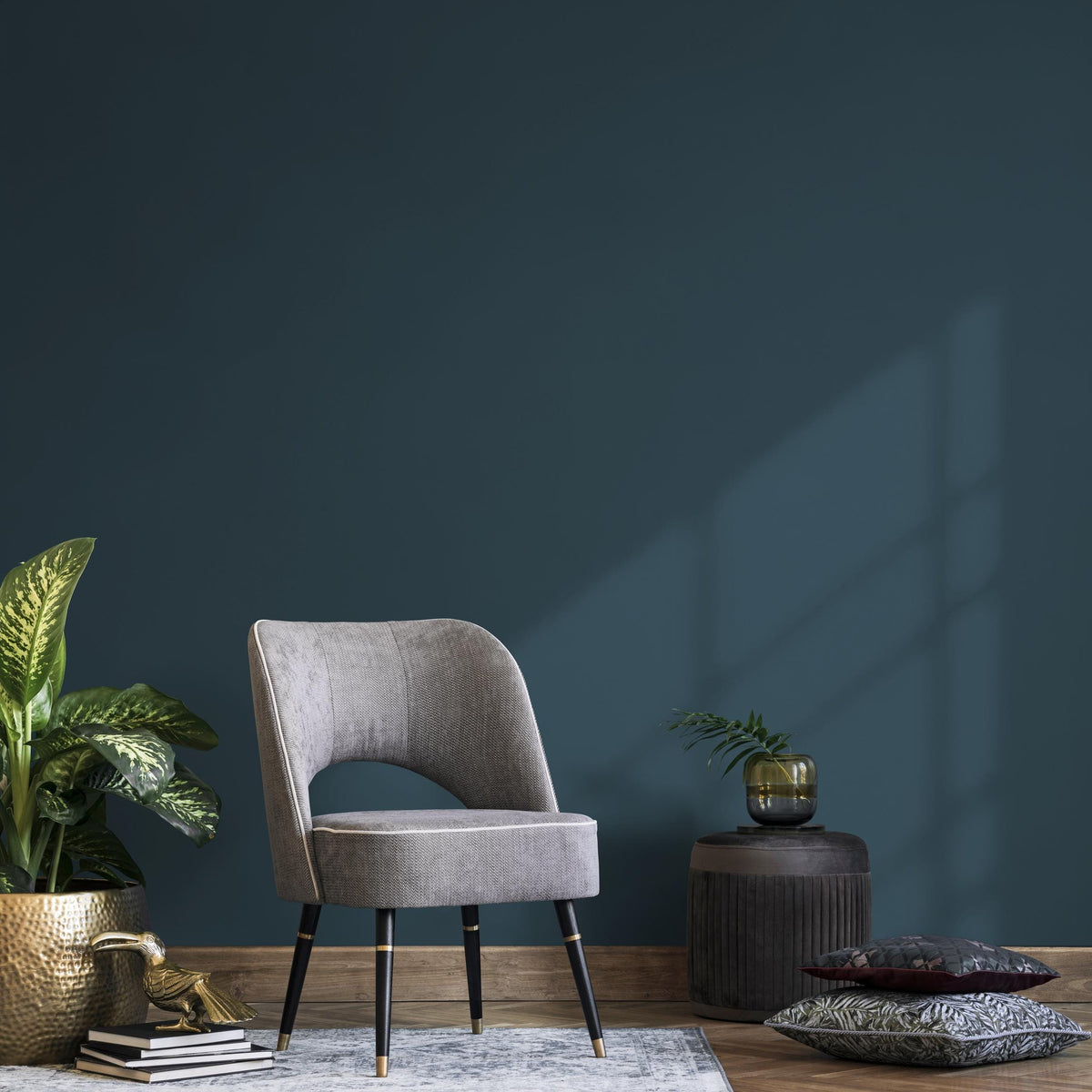 Coastal Steel Wallpaper / Solid Color / A Modern Minimalist Hue in Deep Steel Blue - E227