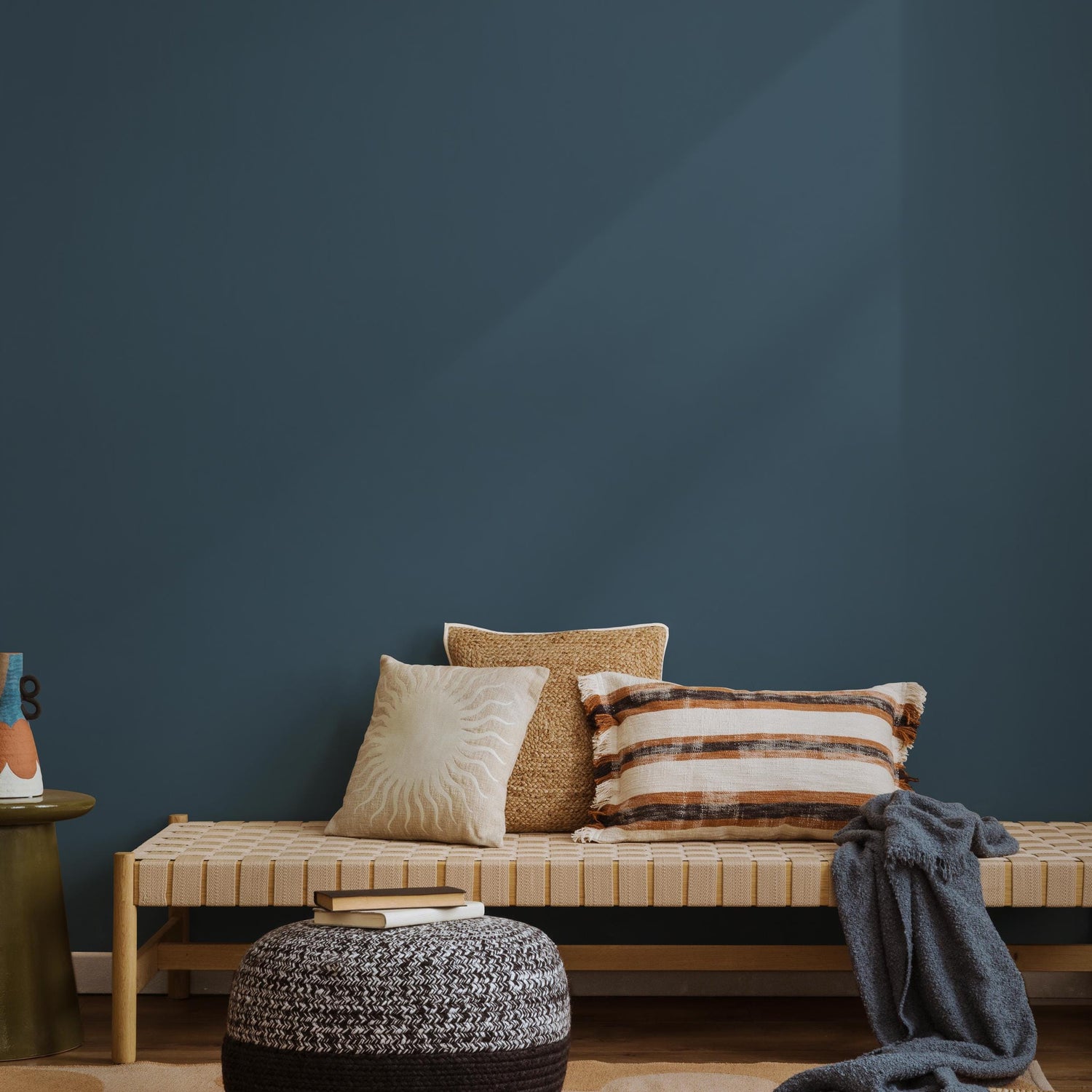 Coastal Steel Wallpaper / Solid Color / A Modern Minimalist Hue in Deep Steel Blue - E227