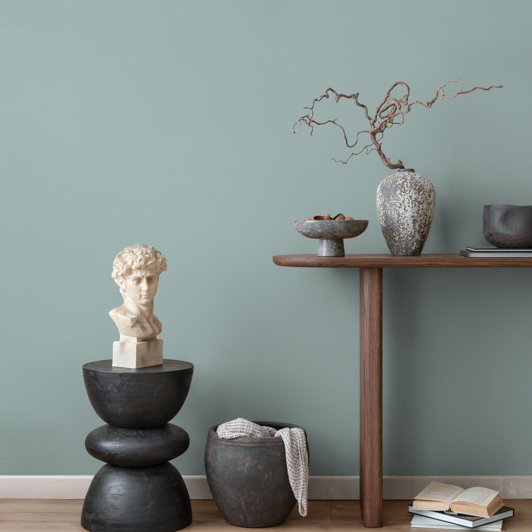 Cool Mint Blue Wallpaper / Solid Color / A Minimalist Design in a Calming Sage Green - E229