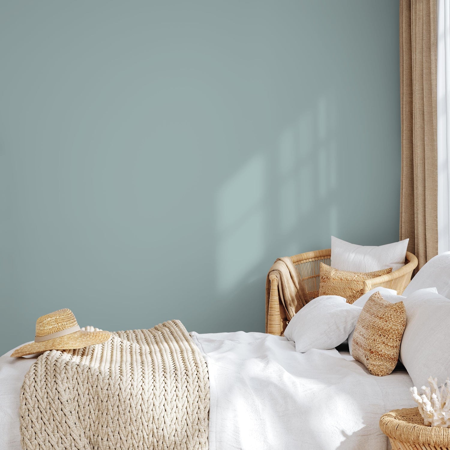 Cool Mint Blue Wallpaper / Solid Color / A Minimalist Design in a Calming Sage Green - E229