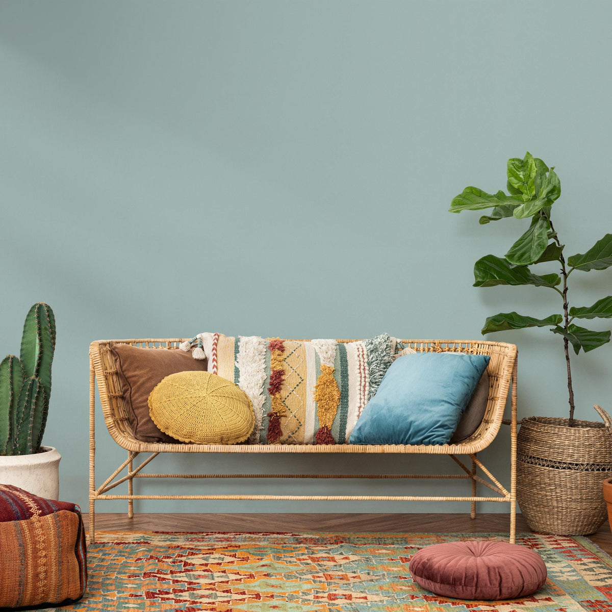 Cool Mint Blue Wallpaper / Solid Color / A Minimalist Design in a Calming Sage Green - E229